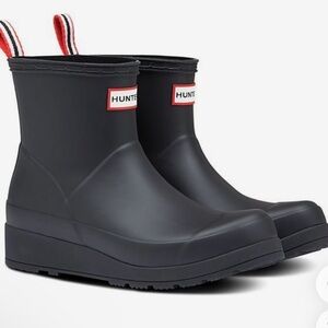 Hunter Original Play Short Black Rain Boot Sz 8